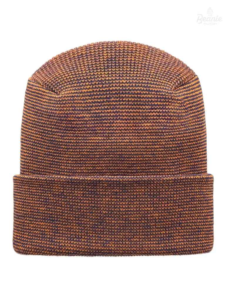 Cuffed Beanie - Circular knit Winter Hat - H-Stitch - Fusion - Blue / Orange