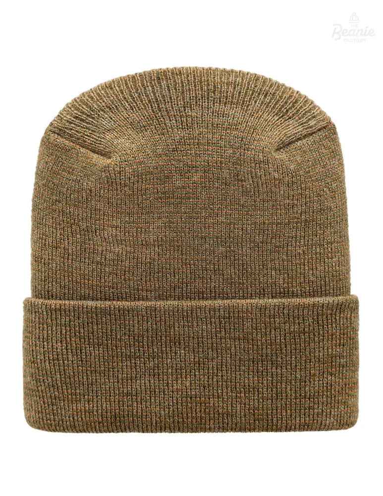 Cuffed Beanie - Circular knit Winter Hat - H-Stitch - Fusion - Brown / Green