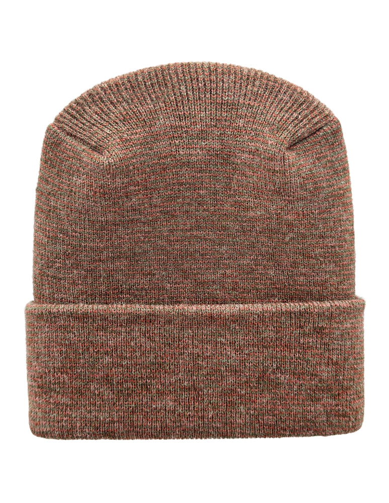 Cuffed Beanie - Circular knit Winter Hat - H-Stitch - Fusion - Burgundy / Green