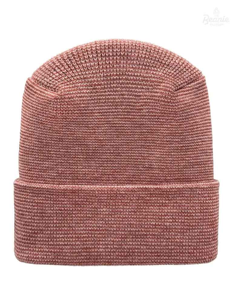 Cuffed Beanie - Circular knit Winter Hat - H-Stitch - Fusion - Burgundy / Pink