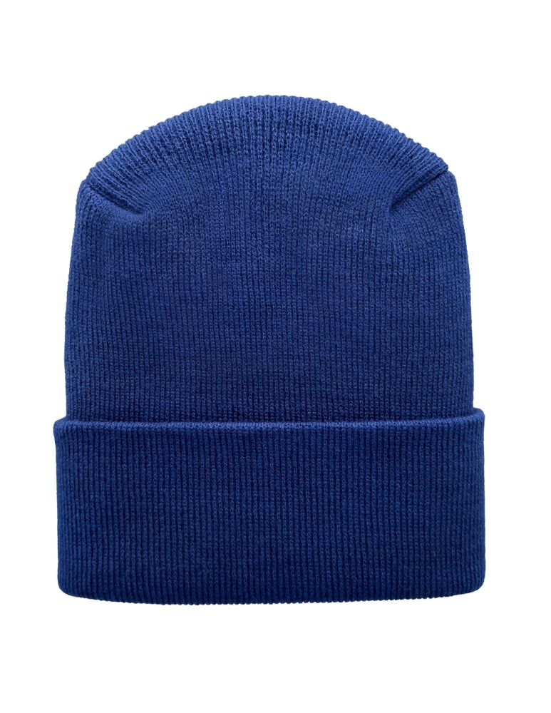 Gorro con puño - Punto circular - Gorro de invierno - H-Stitch - Liso - Azul