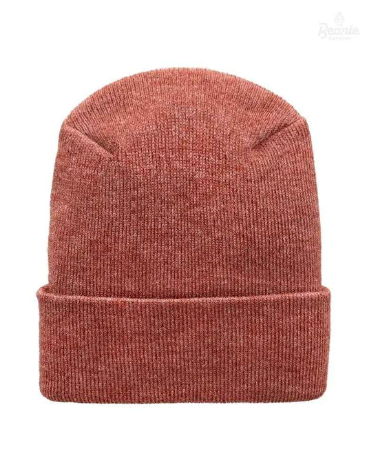Cuffed Beanie - Circular knit Winter Hat - H-Stitch - Solid - Burgundy