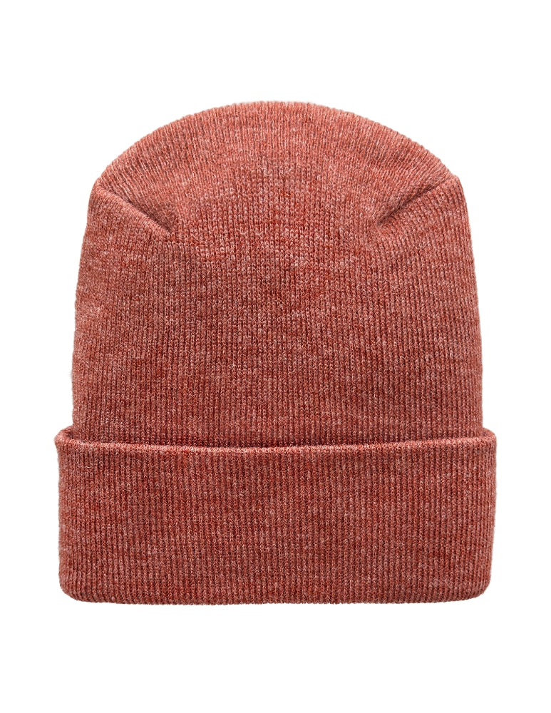 Cuffed Beanie - Circular knit Winter Hat - H-Stitch - Solid - Burgundy