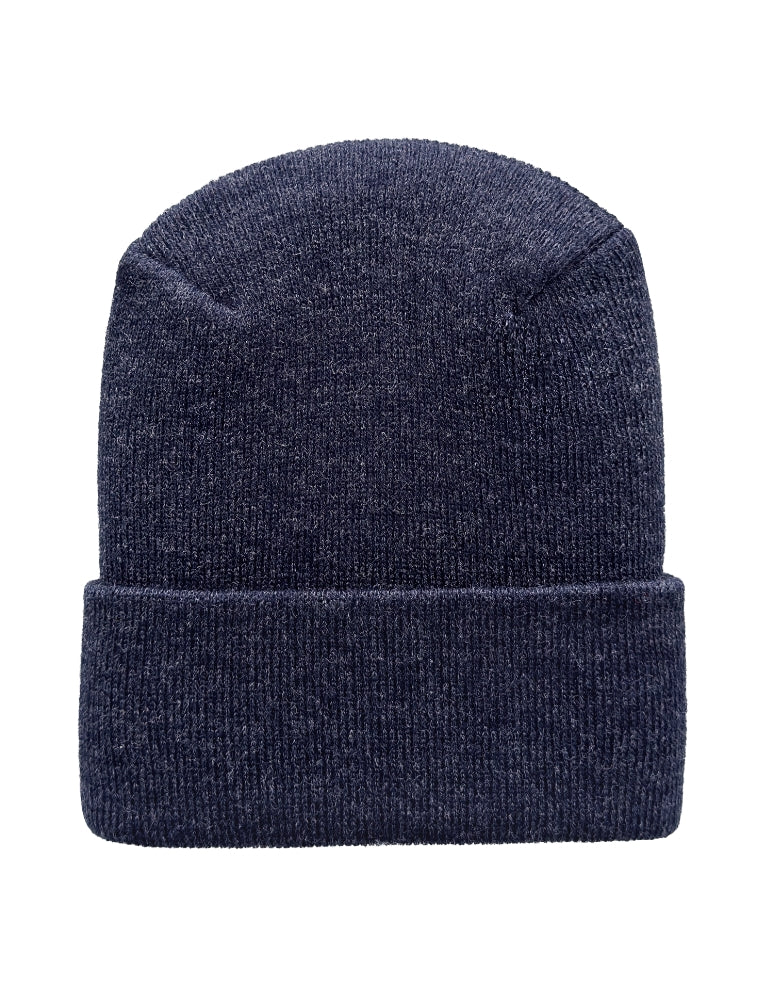 Cuffed Beanie - Circular knit Winter Hat - H-Stitch - Solid - Denim