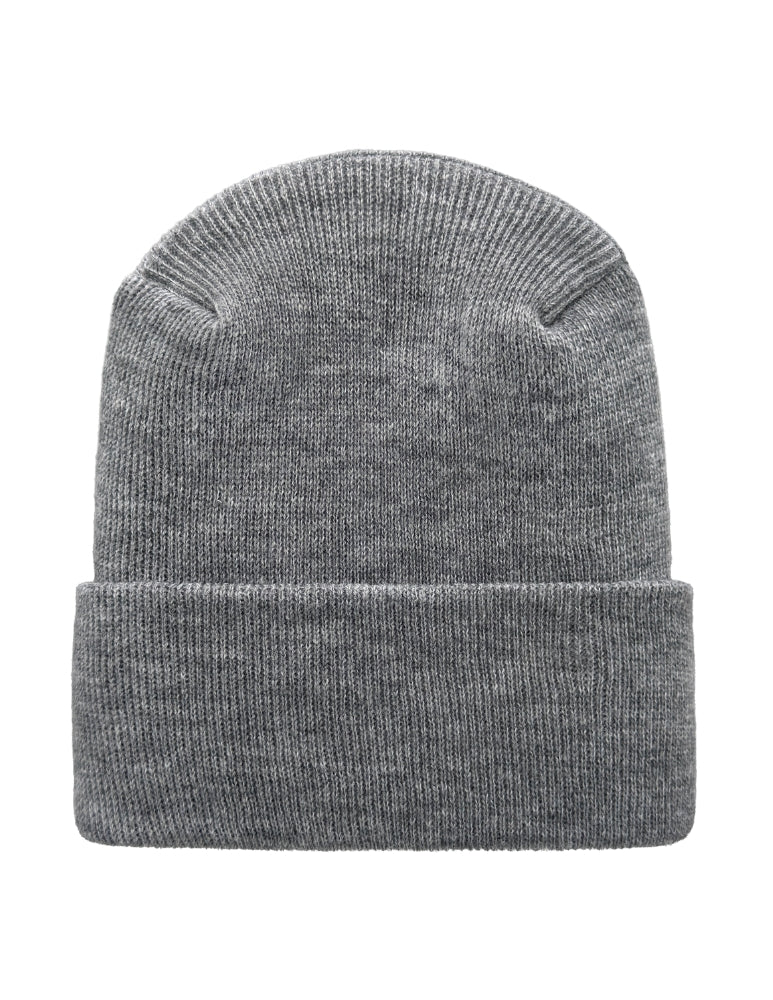 Gorro con puño - Punto circular - Gorro de invierno - Punto H - Sólido - Gris