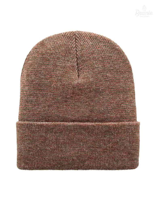 Cuffed Beanie - Circular knit Winter Hat - Traditional - Fusion - Burgundy / Green