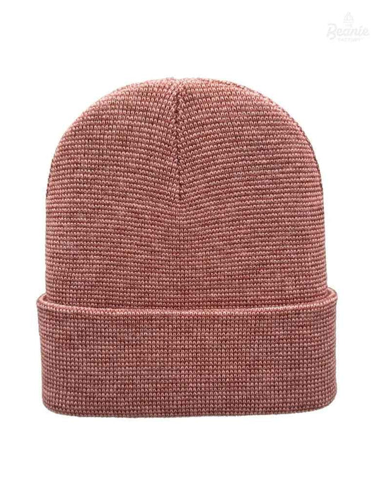 Cuffed Beanie - Circular knit Winter Hat - Traditional - Fusion - Burgundy / Pink