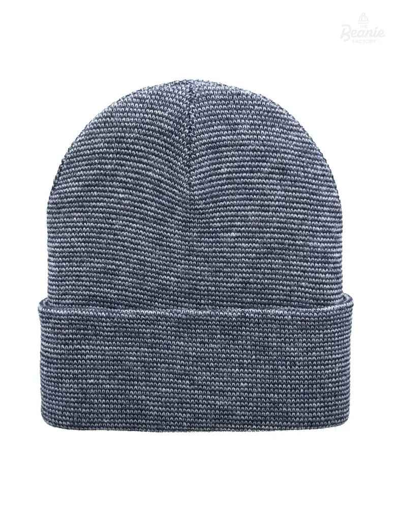 Cuffed Beanie - Circular knit Winter Hat - Traditional - Fusion - Gray / Denim