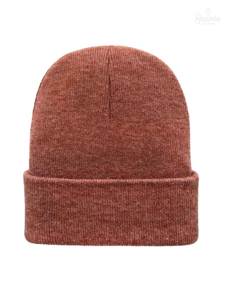 Cuffed Beanie - Circular knit Winter Hat - Traditional - Solid - Burgundy