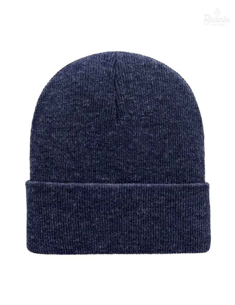 Cuffed Beanie - Circular knit Winter Hat - Traditional - Solid - Denim