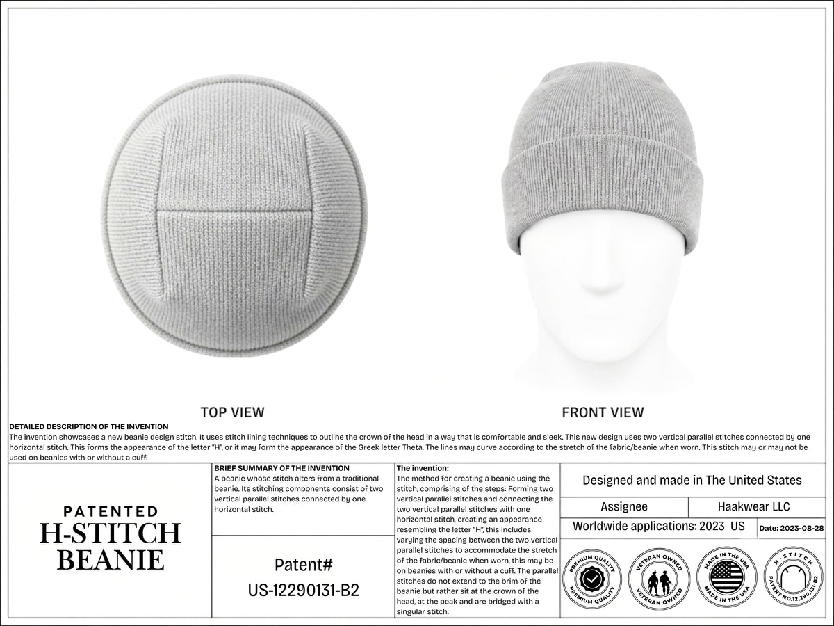 Cuffed Beanie - Circular knit Winter Hat - H-Stitch - Contrast - Burgundy / Pink