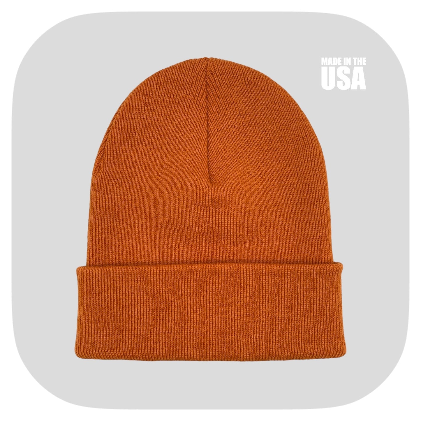 Blank Beanie Factory Cuffed Winter Hat, Wholesale price, Premium Quality, Blue, Made in U.S.A - The Beanie Factory
