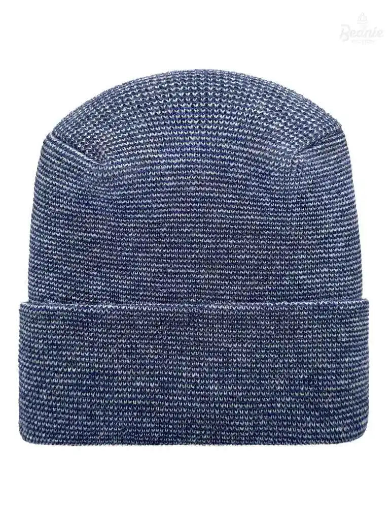 Cuffed Beanie - Circular knit Winter Hat - H-Stitch - Fusion - Gray / Blue The Beanie Factory Custom, Personlize
