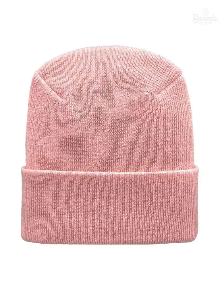 Cuffed Beanie - Circular knit Winter Hat - H-Stitch - Solid - Pink The Beanie Factory Custom, Personlize