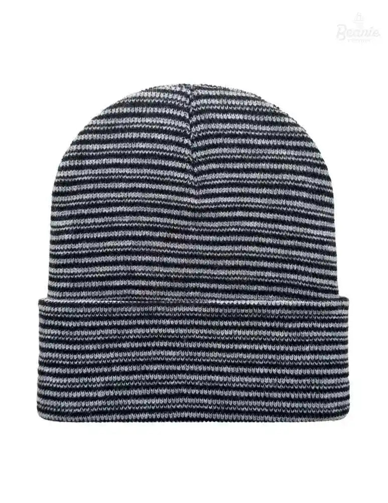 Cuffed Beanie - Circular knit Winter Hat - Traditional - Contrast - Black / Gray The Beanie Factory Custom, Personlize