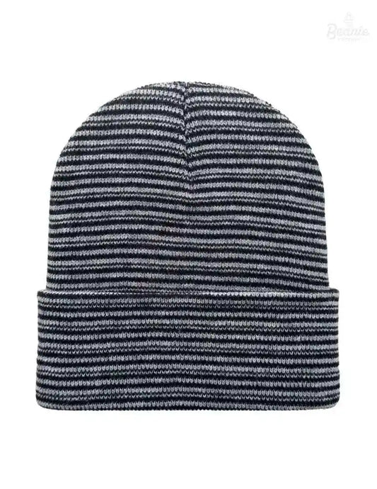 Cuffed Beanie - Circular knit Winter Hat - Traditional - Contrast - Black / Gray The Beanie Factory Custom, Personlize