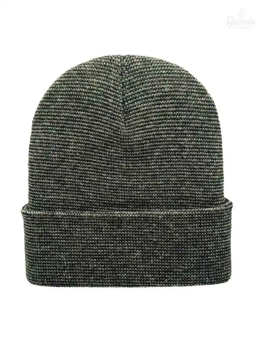 Cuffed Beanie - Circular knit Winter Hat - Traditional - Fusion - Black / Green The Beanie Factory Custom, Personlize
