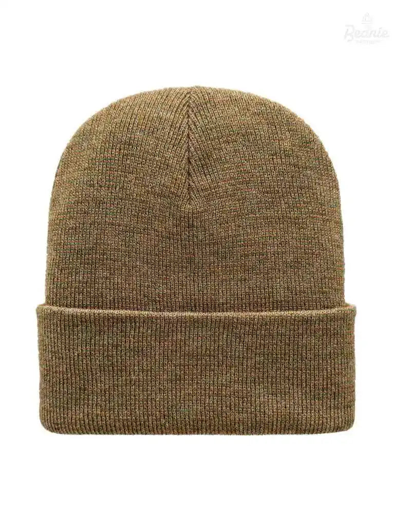 Cuffed Beanie - Circular knit Winter Hat - Traditional - Fusion - Brown / Green The Beanie Factory Custom, Personlize