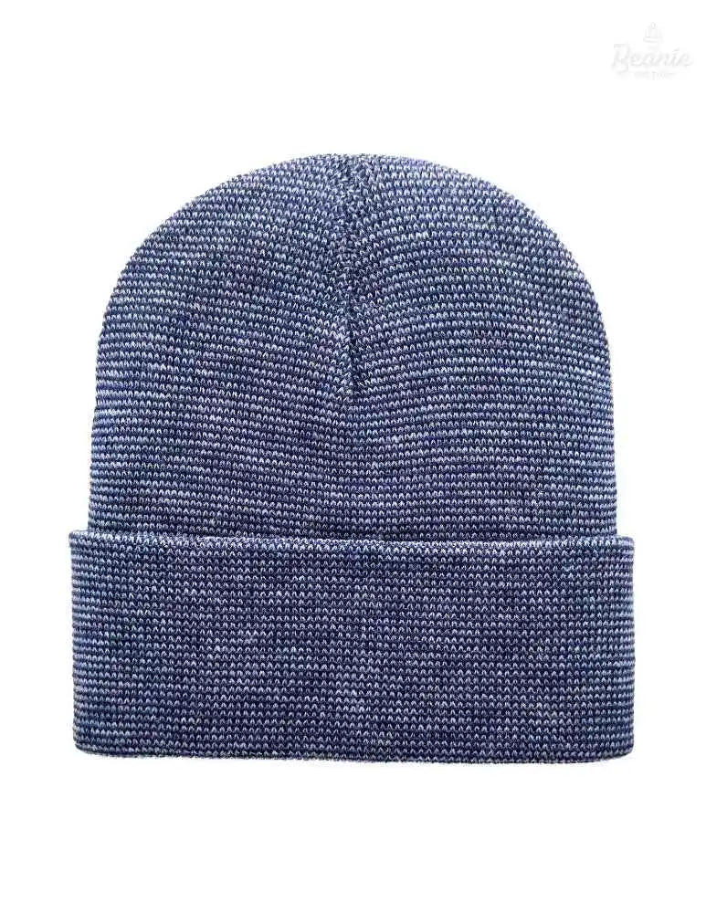 Cuffed Beanie - Circular knit Winter Hat - Traditional - Fusion - Gray / Blue The Beanie Factory Custom, Personlize