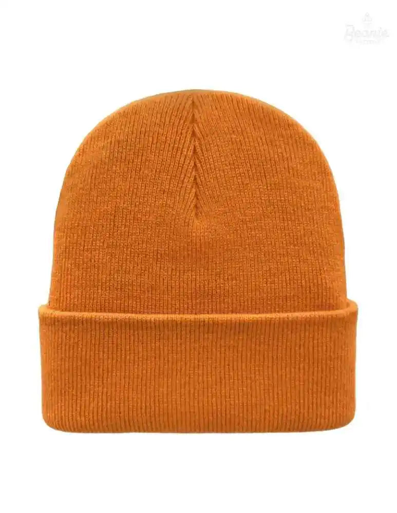 Cuffed Beanie - Circular knit Winter Hat - Traditional - Solid - Orange The Beanie Factory Custom, Personlize