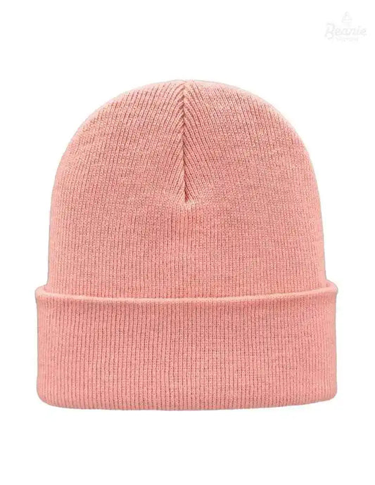 Cuffed Beanie - Circular knit Winter Hat - Traditional - Solid - Pink The Beanie Factory Custom, Personlize