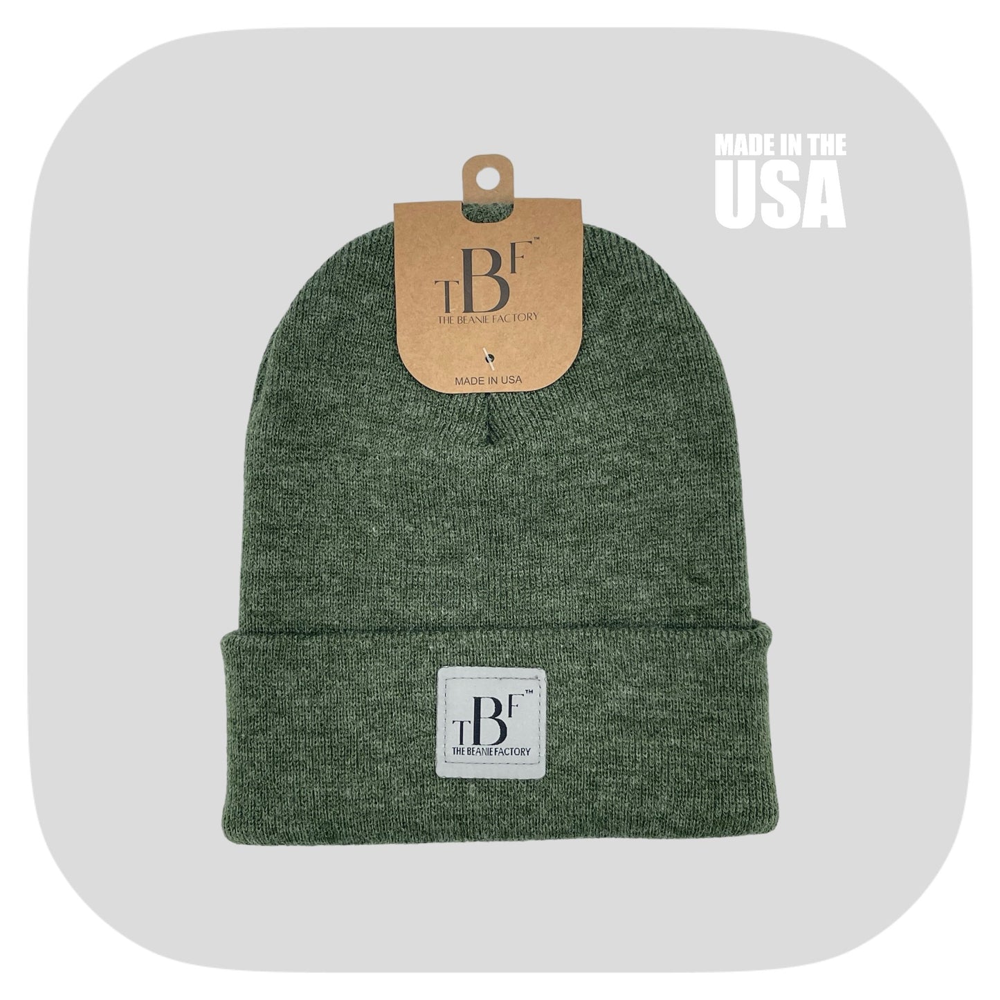 The Beanie Factory Cuffed Winter Hat, Made in U.S., Navy Beanie - The Beanie Factory