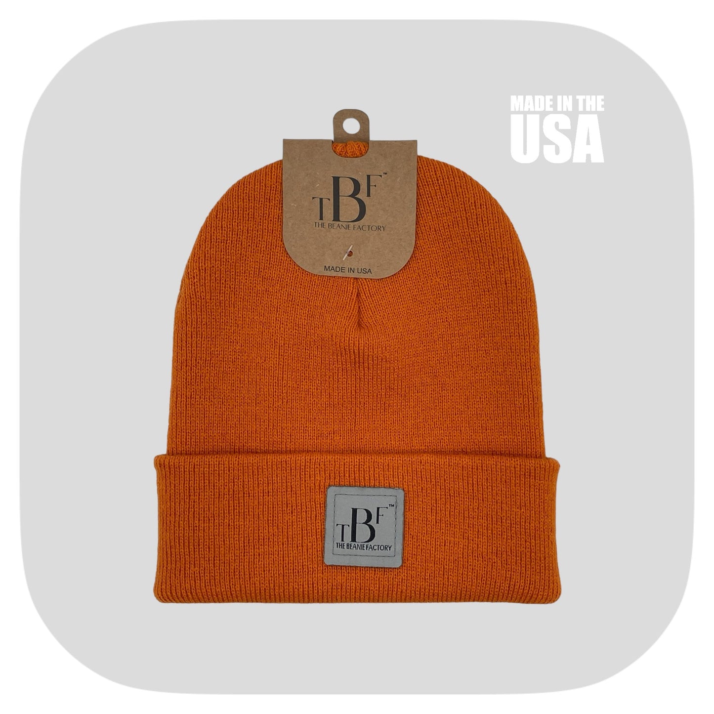 The Beanie Factory Cuffed Winter Hat, Made in U.S., Navy Beanie - The Beanie Factory