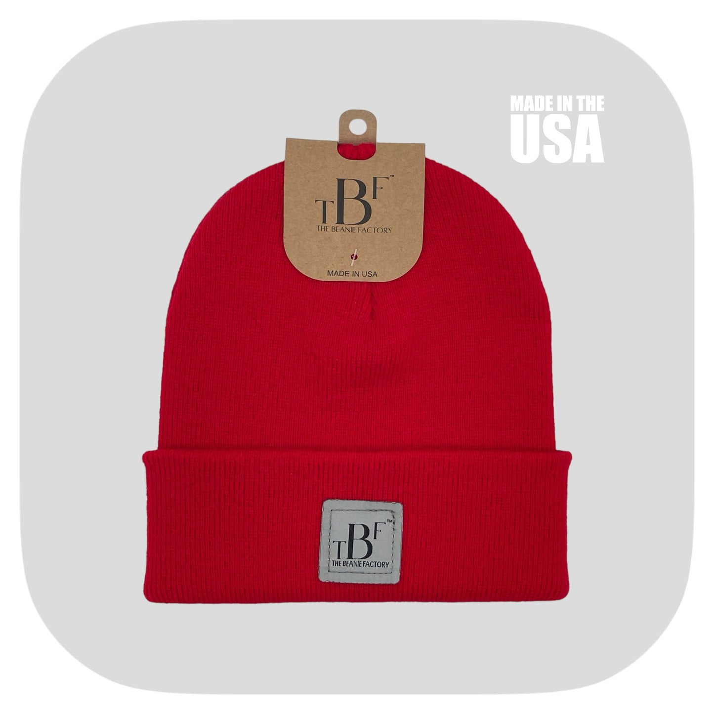 The Beanie Factory Cuffed Winter Hat, Made in U.S., Navy Beanie - The Beanie Factory