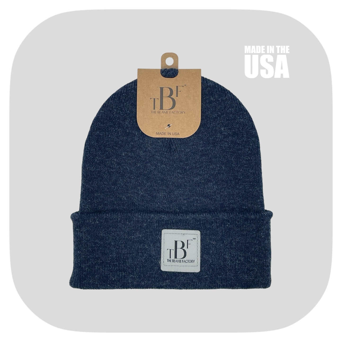 The Beanie Factory Cuffed Winter Hat, Made in U.S., Orange Beanie - The Beanie Factory