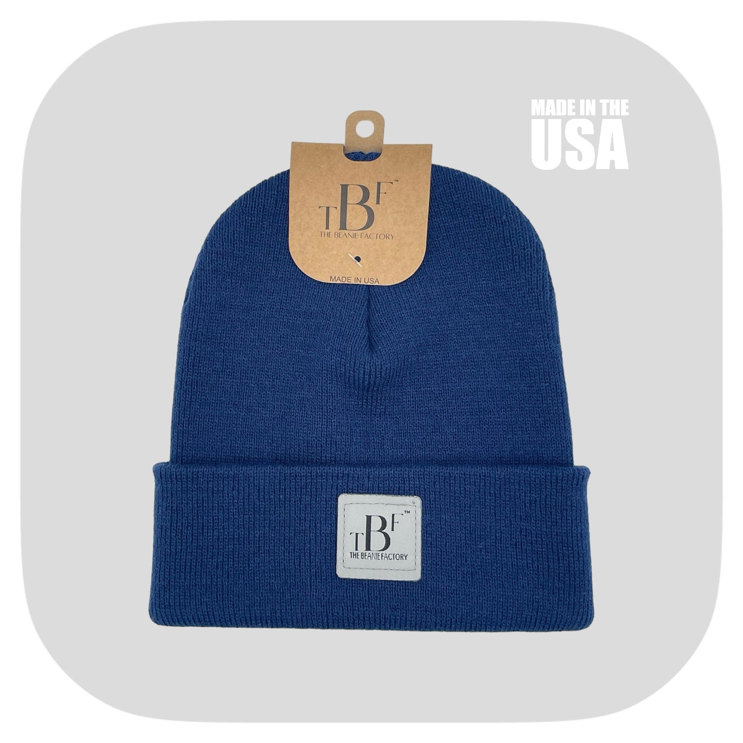 The Beanie Factory Cuffed Winter Hat, Made in U.S., Orange Beanie - The Beanie Factory