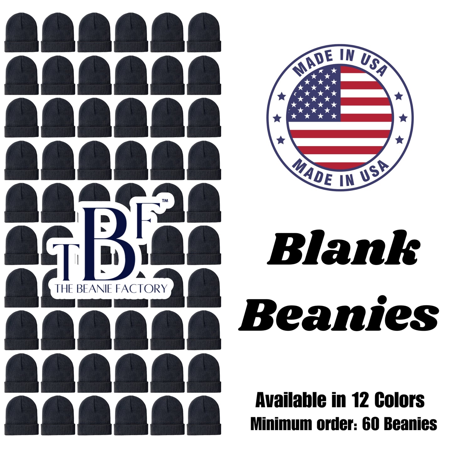 Blank Beanie - Made in U.S.A.