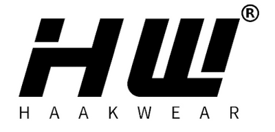 Black logo of HAAKWEAR on a white background