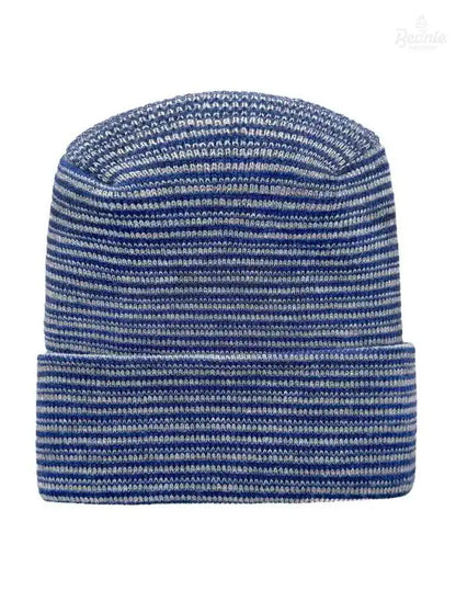 Cuffed Beanie - Circular knit  Winter Hat - H-Stitch - Contrast - Gray / Blue The Beanie Factory Custom, Personlize 
