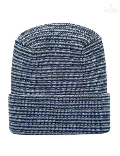 Cuffed Beanie - Circular knit  Winter Hat - H-Stitch - Contrast - Gray / Denim The Beanie Factory Custom, Personlize 