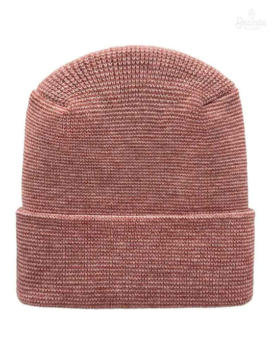 Cuffed Beanie - Circular knit  Winter Hat - H-Stitch - Fusion - Burgundy / Pink