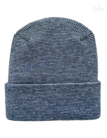 Cuffed Beanie - Circular knit  Winter Hat - H-Stitch - Fusion - Gray / Denim The Beanie Factory Custom, Personlize 