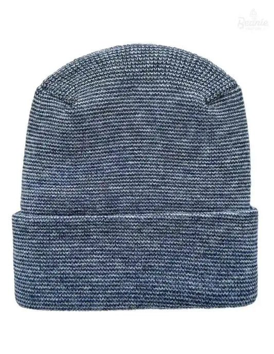 Cuffed Beanie - Circular knit  Winter Hat - H-Stitch - Fusion - Gray / Denim The Beanie Factory Custom, Personlize 