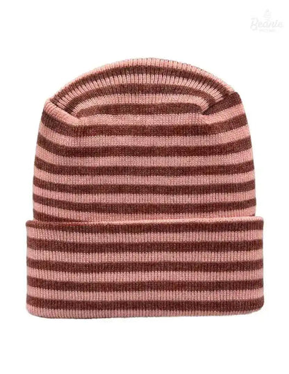 Cuffed Beanie - Circular knit  Winter Hat - H-Stitch - Roro - Burgundy / Pink The Beanie Factory Custom, Personlize 
