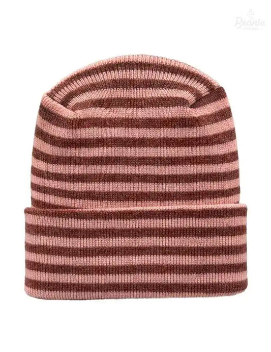 Cuffed Beanie - Circular knit  Winter Hat - H-Stitch - Roro - Burgundy / Pink The Beanie Factory Custom, Personlize 