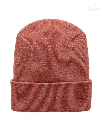 Cuffed Beanie - Circular knit  Winter Hat - H-Stitch - Solid - Burgundy