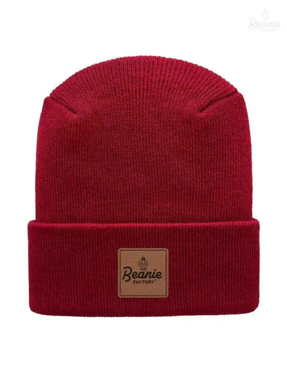 Cuffed Beanie - Circular knit  Winter Hat - H-Stitch - Solid - Maroon The Beanie Factory Custom, Personlize 