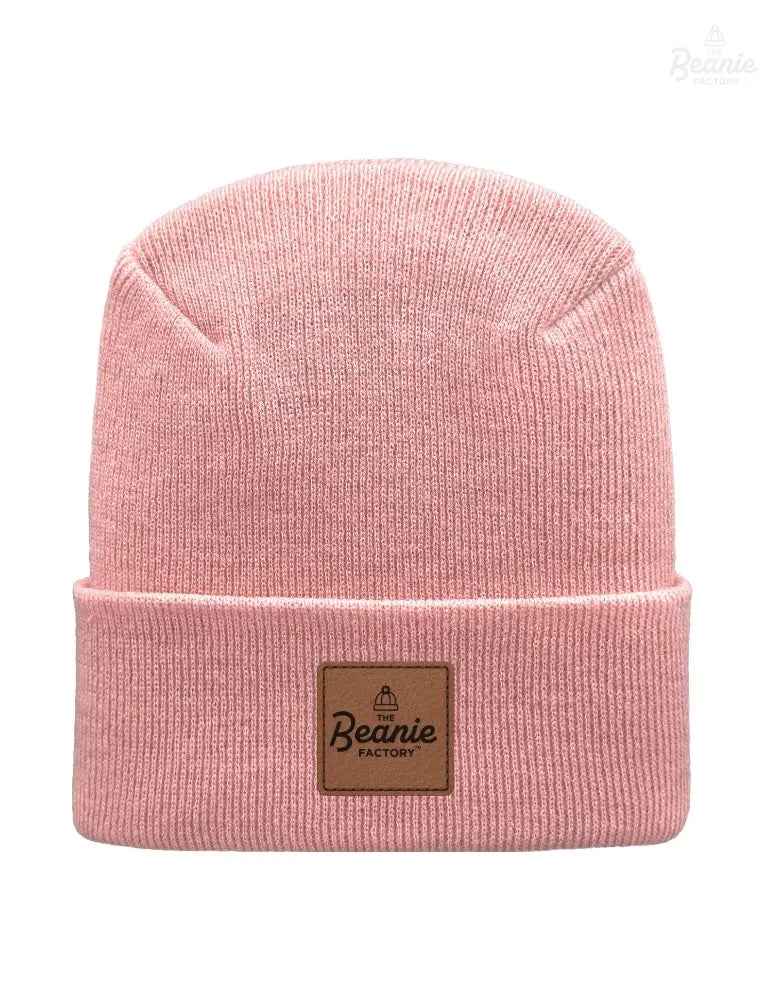 Cuffed Beanie - Circular knit  Winter Hat - H-Stitch - Solid - Pink
