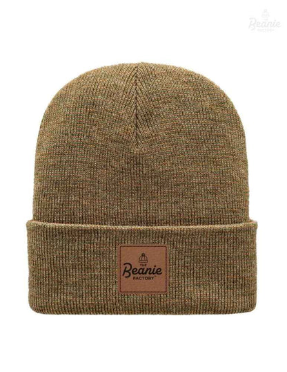 Cuffed Beanie - Circular knit  Winter Hat - Traditional - Fusion - Brown / Green