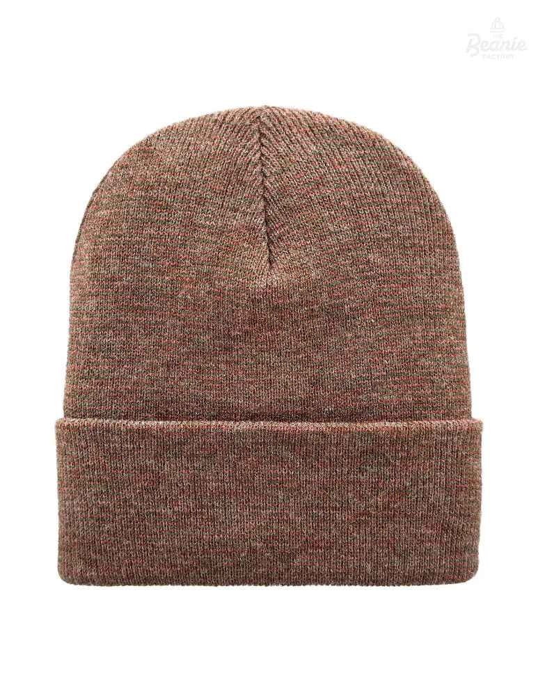 Cuffed Beanie - Circular knit  Winter Hat - Traditional - Fusion - Burgundy / Green