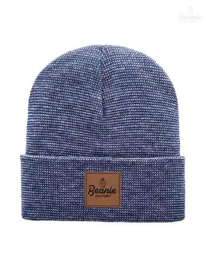 Cuffed Beanie - Circular knit  Winter Hat - Traditional - Fusion - Gray / Blue The Beanie Factory Custom, Personlize 