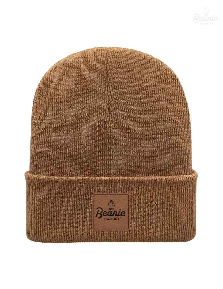 Cuffed Beanie - Circular knit  Winter Hat - Traditional - Solid - Brown