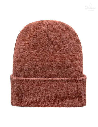 Cuffed Beanie - Circular knit  Winter Hat - Traditional - Solid - Burgundy