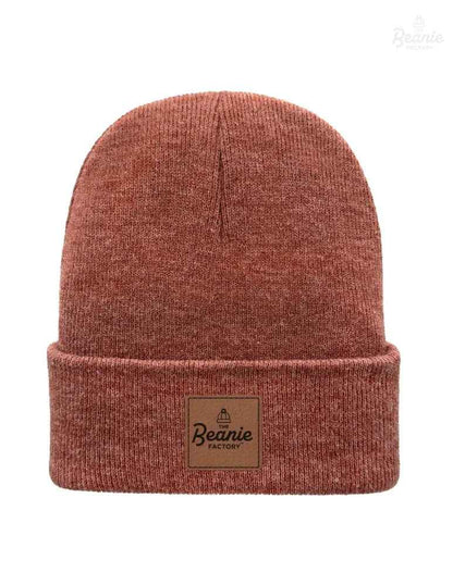 Cuffed Beanie - Circular knit  Winter Hat - Traditional - Solid - Burgundy