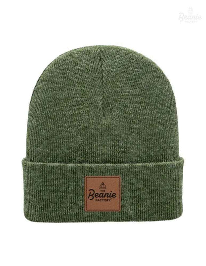 Cuffed Beanie - Circular knit  Winter Hat - Traditional - Solid - Green