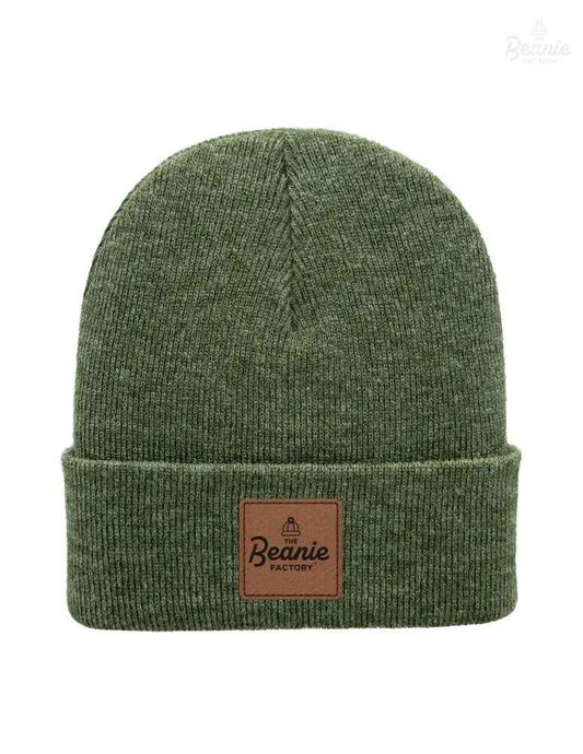 Cuffed Beanie - Circular knit  Winter Hat - Traditional - Solid - Green
